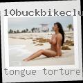 Tongue torture naked woman